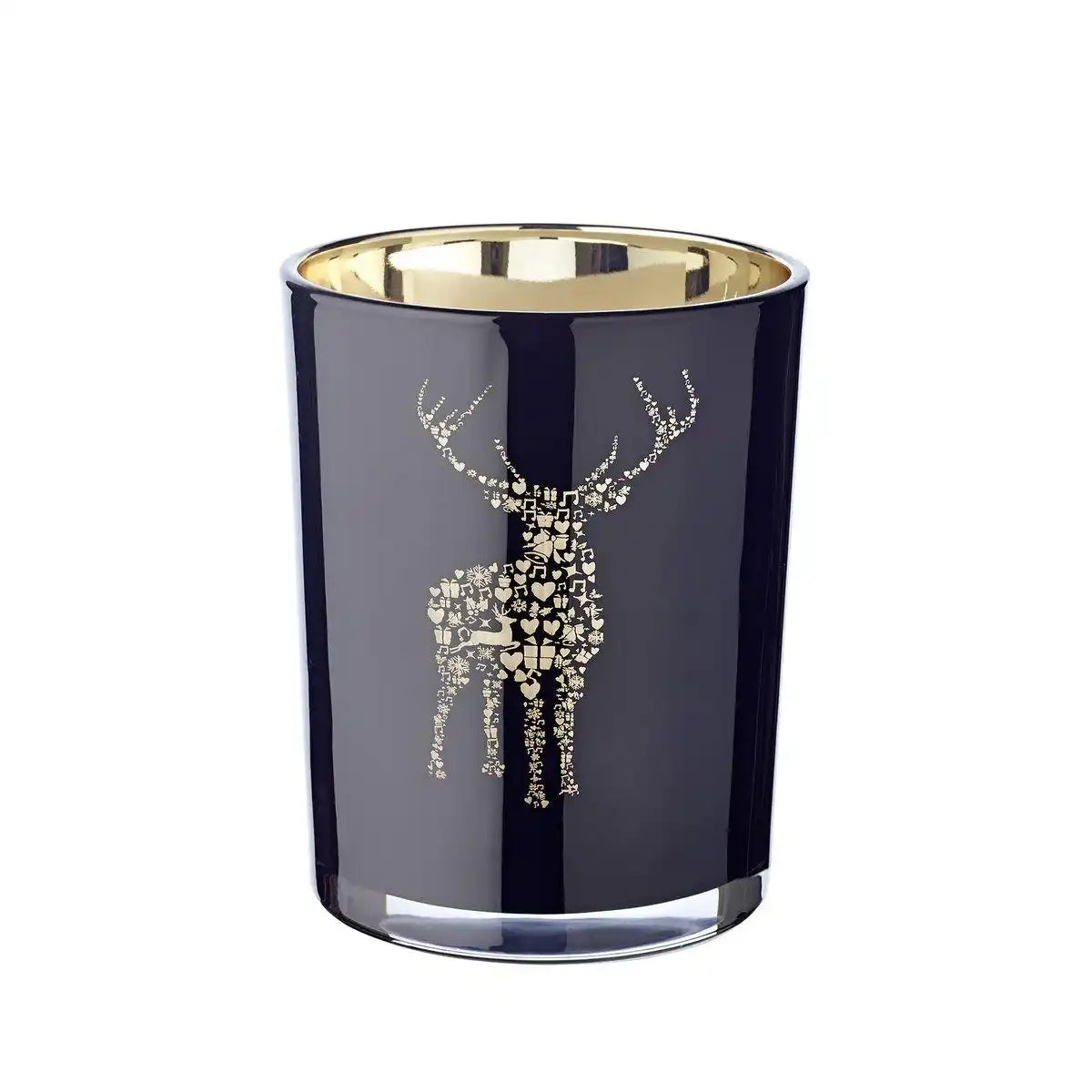 Glas Windlicht Fancy schwarz H 13 cm - HomeDesign Knaus
