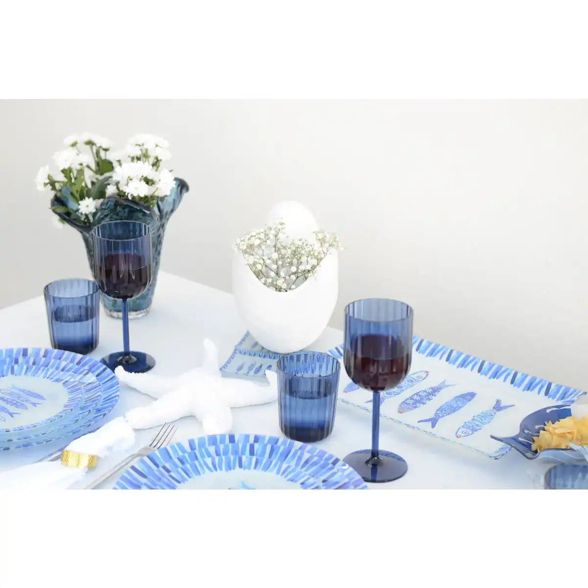 Glasblau -Vase 22x22x22cm - HomeDesign Knaus