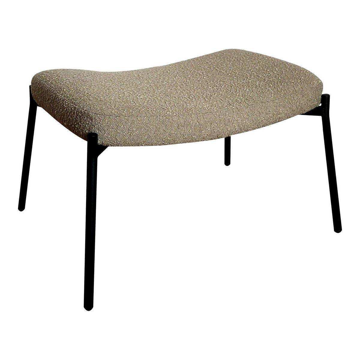 Glasgow Fußstütze – Fußstütze aus Bouclé, braun mit schwarzen Beinen, HN1233 - HomeDesign Knaus