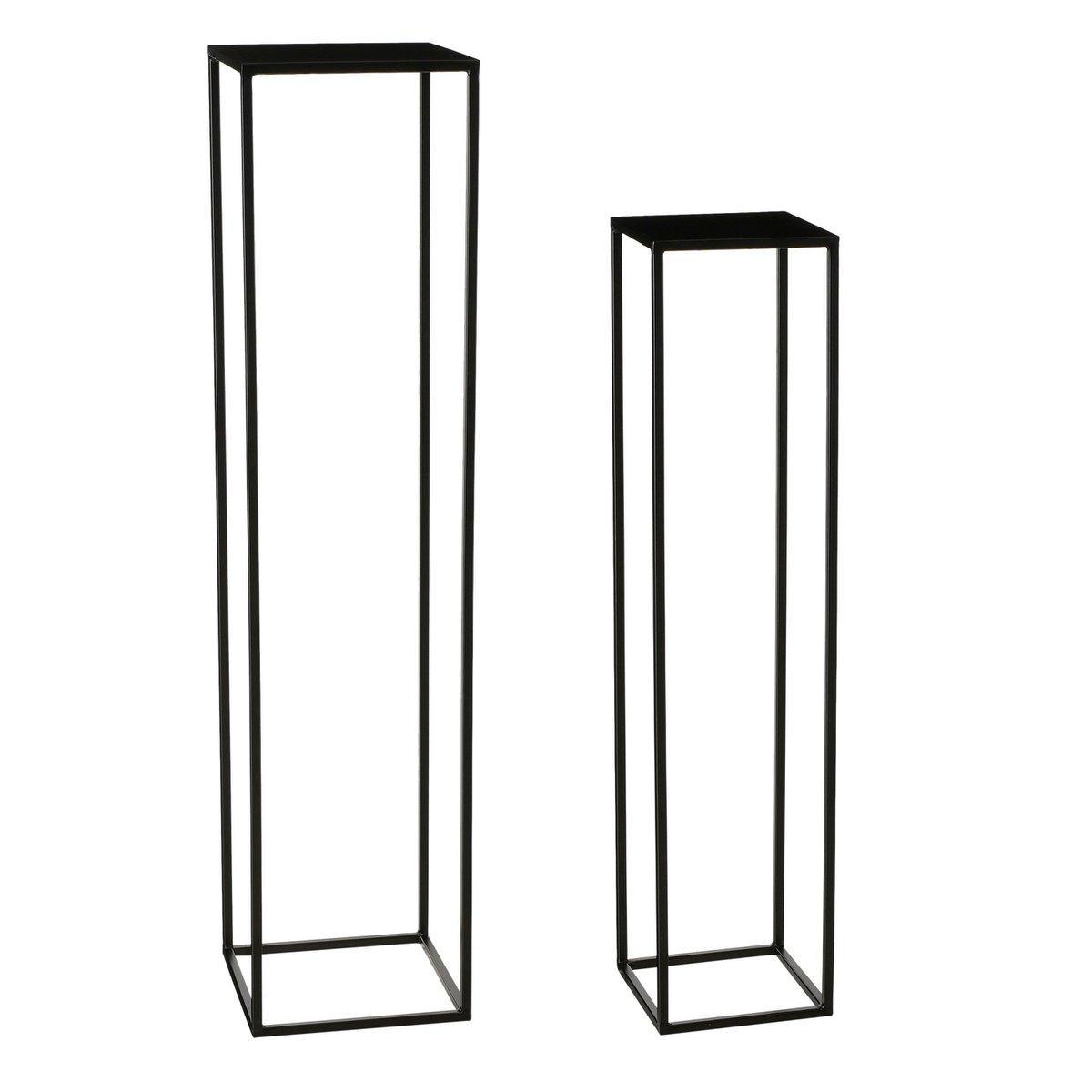 Goa Beistelltisch – 2er-Set – L28 x B28 x H120 cm – Metall – Schwarz - HomeDesign Knaus
