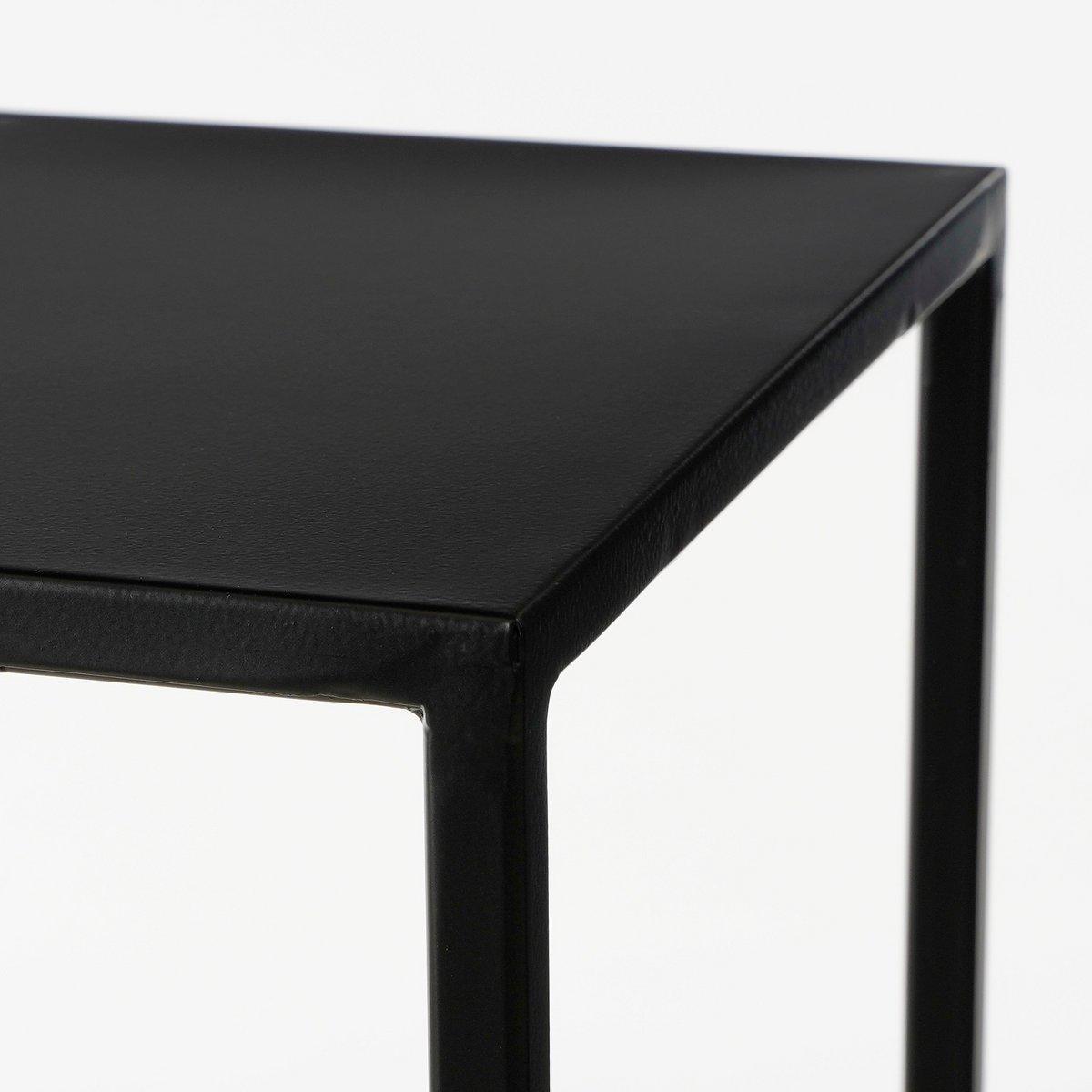 Goa Beistelltisch – 2er-Set – L28 x B28 x H120 cm – Metall – Schwarz - HomeDesign Knaus