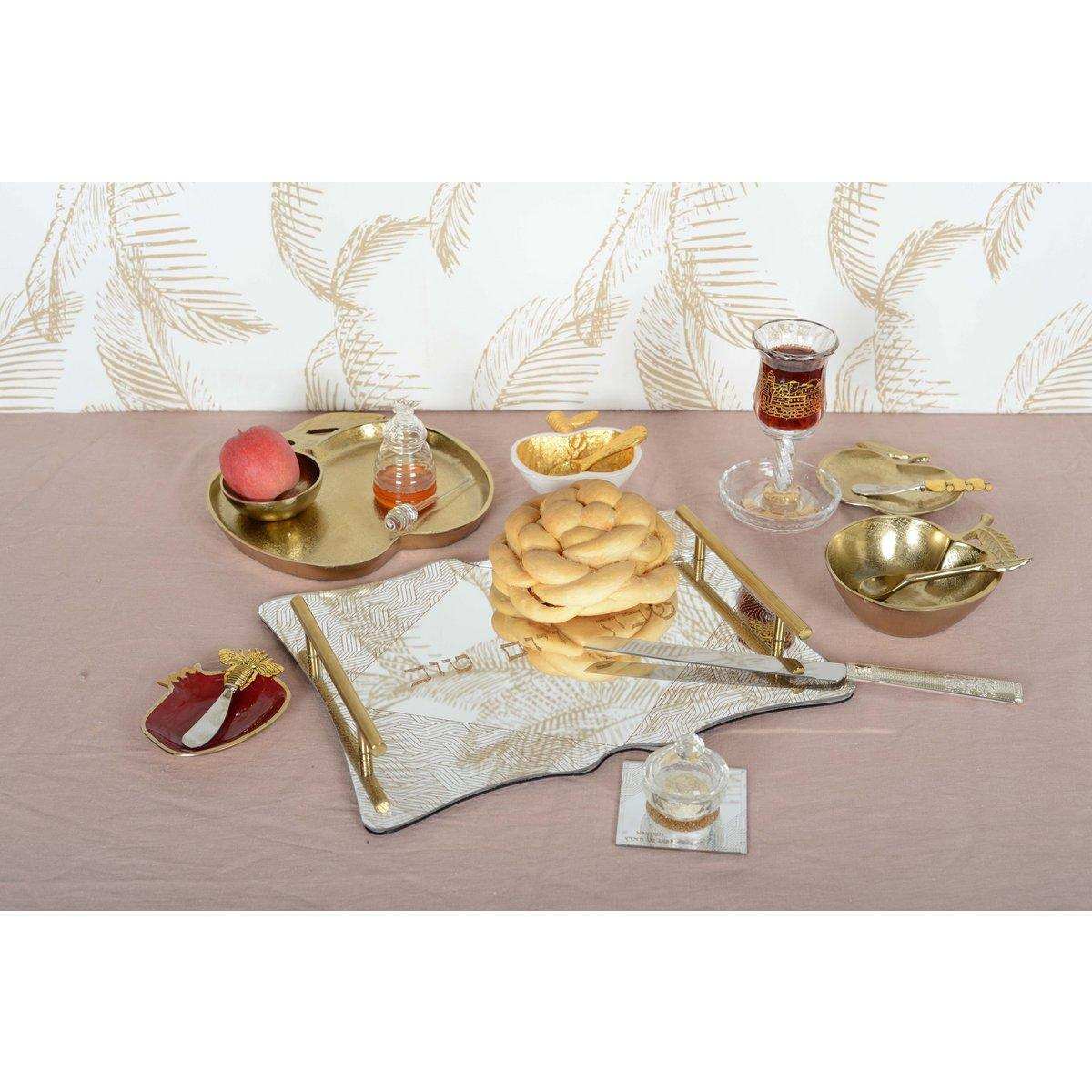 GOLD-APFEL-TABLETT MIT BECHER 26,5X25,5X2CM - HomeDesign Knaus