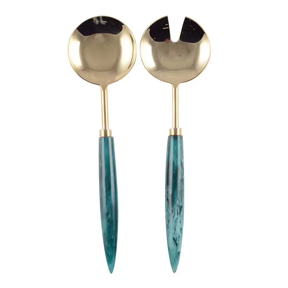Gold- und Türkis -Salatabdeckungen 29 cm - HomeDesign Knaus