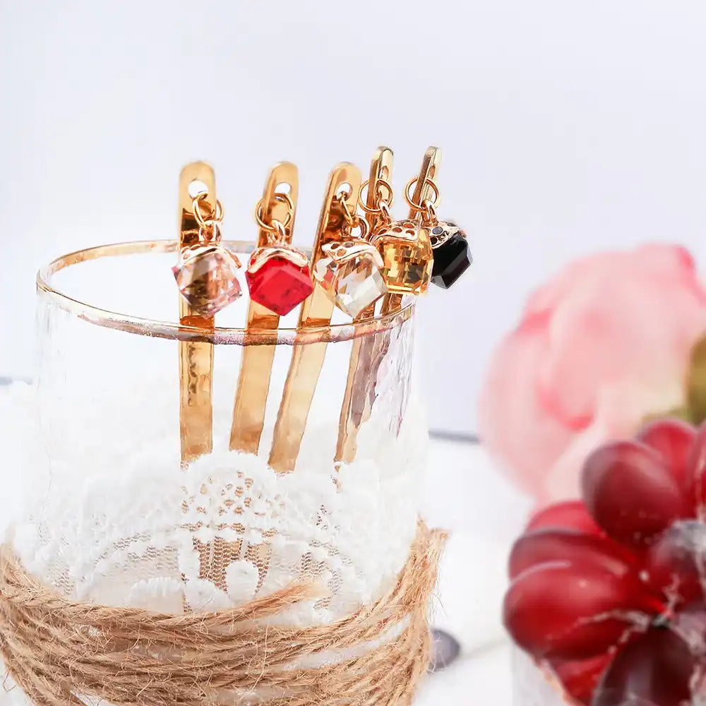 GOLDENE LÖFFEL MIT MEHRFARBIGEN DIAMANTEN - 6ER-SET - HomeDesign Knaus