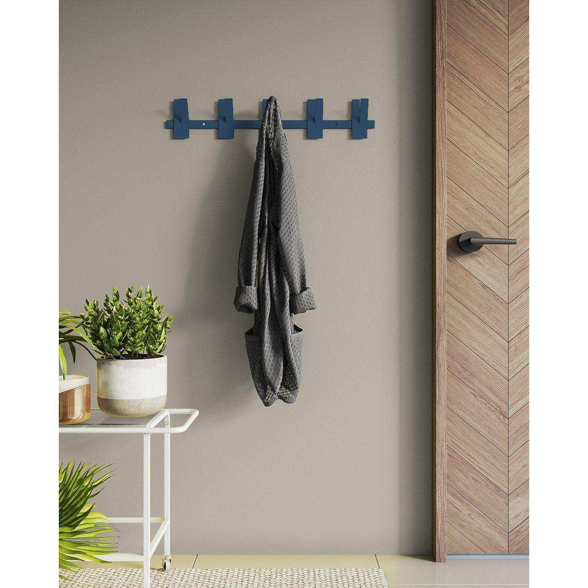 Gorillz Incision - Garderobe - Wandgarderobe - 10 Garderobenhaken - Metall - Blau - HomeDesign Knaus