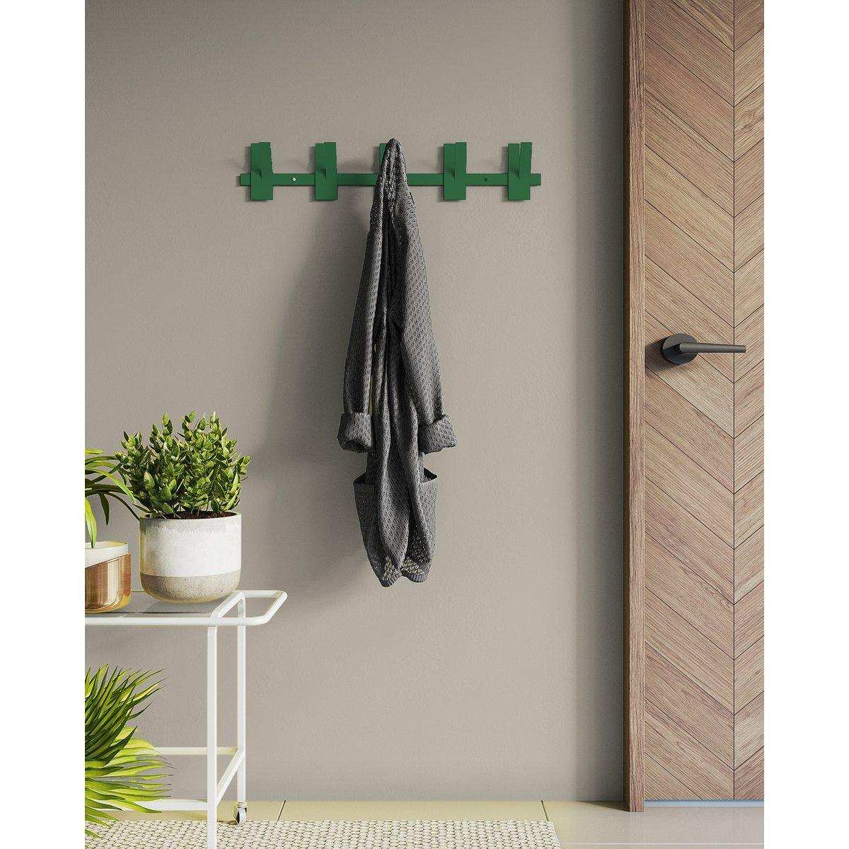 Gorillz Incision - Garderobe - Wandgarderobe - 10 Garderobenhaken - Metall - Grün - HomeDesign Knaus