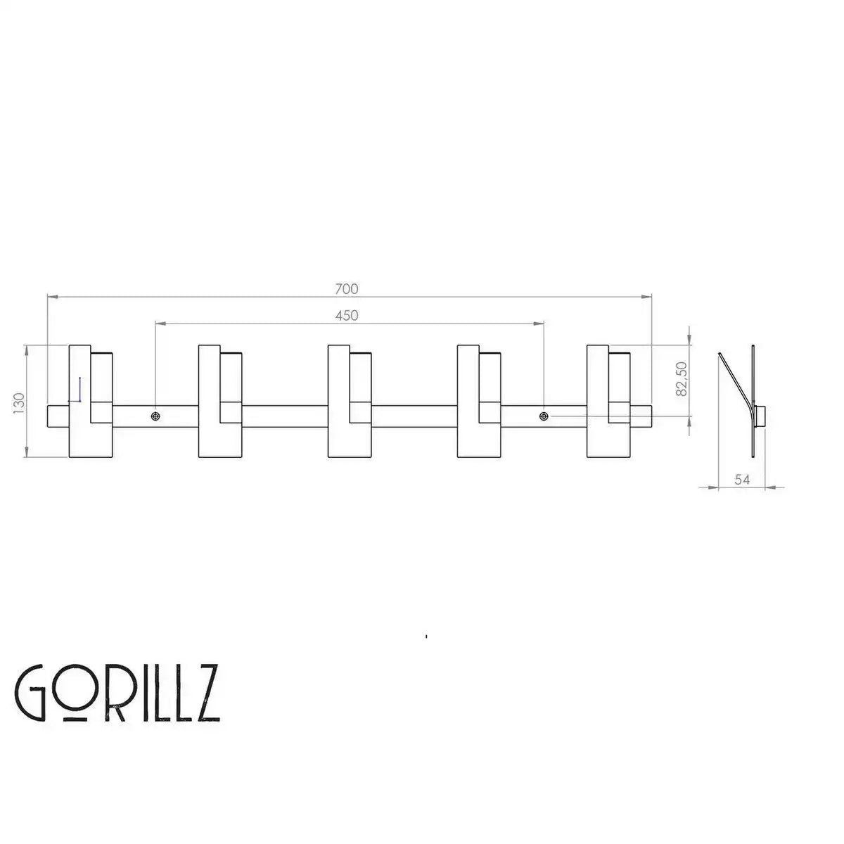 Gorillz Incision - Garderobe - Wandgarderobe - 10 Garderobenhaken - Metall - Grün - HomeDesign Knaus