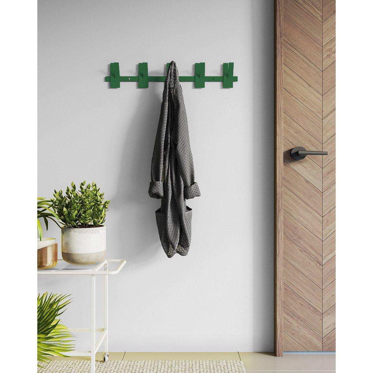 Gorillz Incision - Garderobe - Wandgarderobe - 10 Garderobenhaken - Metall - Grün - HomeDesign Knaus