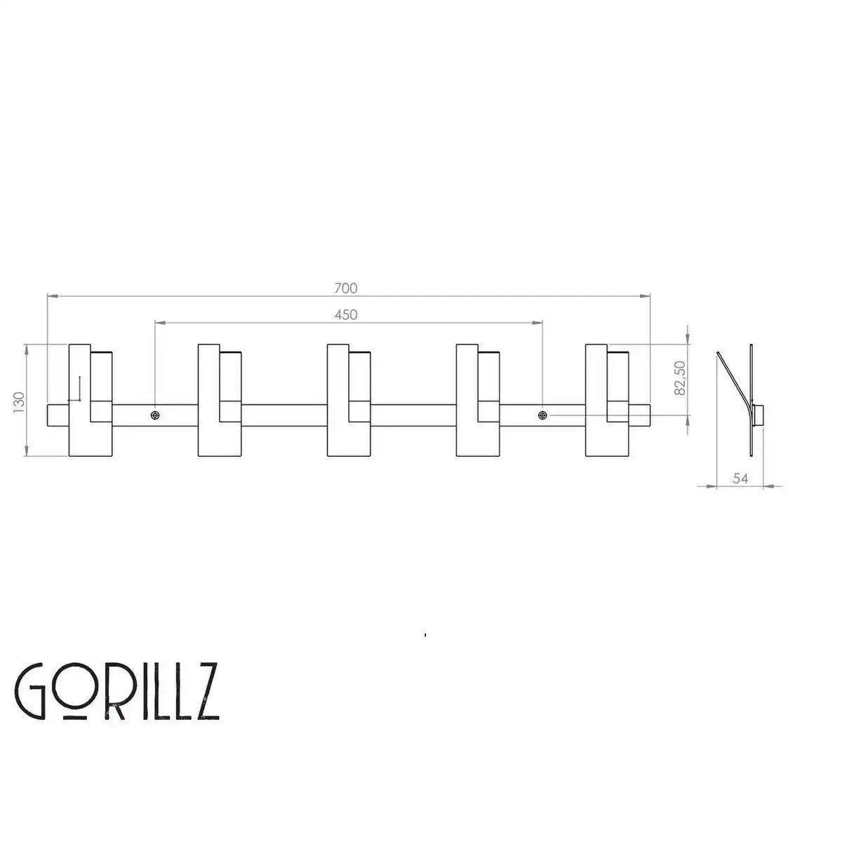 Gorillz Incision - Garderobe - Wandgarderobe - 10 Garderobenhaken - Metall - Weiß - HomeDesign Knaus