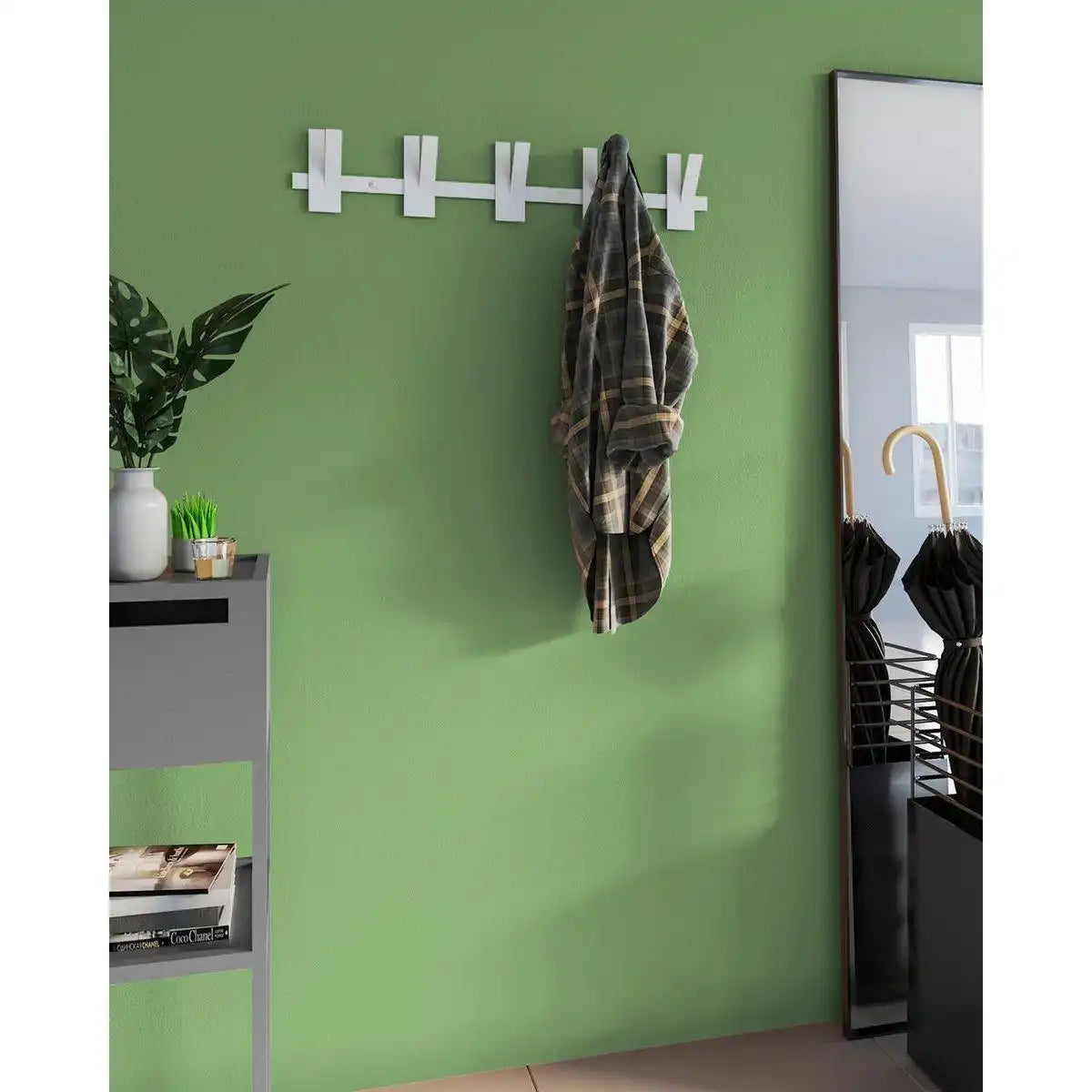 Gorillz Incision - Garderobe - Wandgarderobe - 10 Garderobenhaken - Metall - Weiß - HomeDesign Knaus