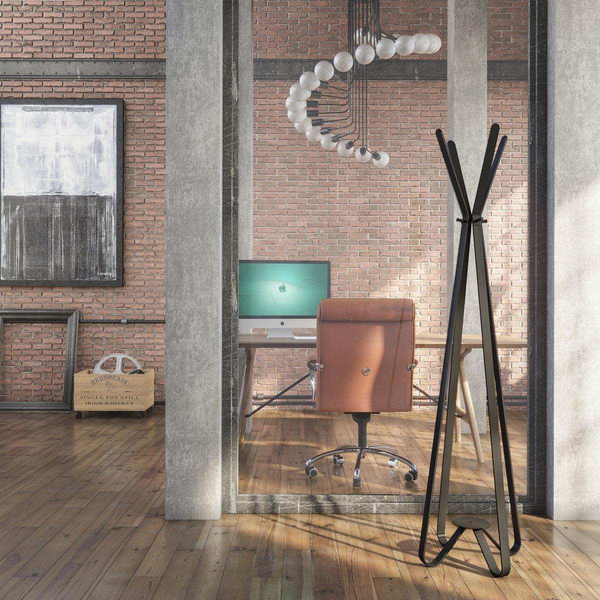 Gorillz Modi - Standgarderobe – Industriedesign – 8 Haken – Schwarz - HomeDesign Knaus