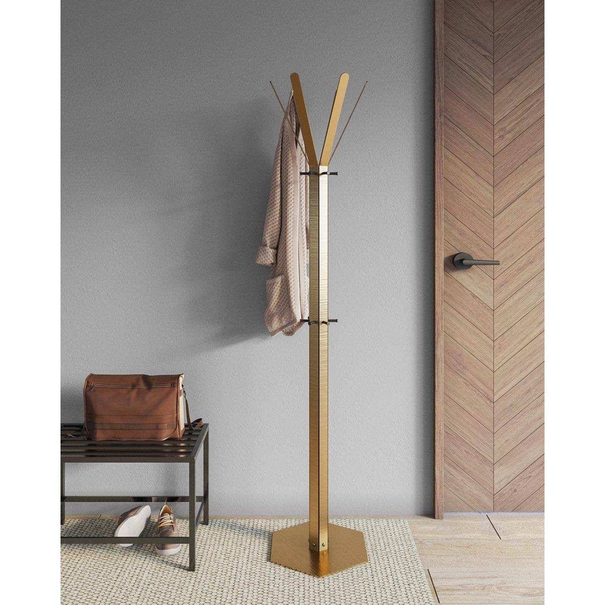 Gorillz Molto - Industrial - Standgarderobe - 14 Kleiderhaken - Gelb - HomeDesign Knaus