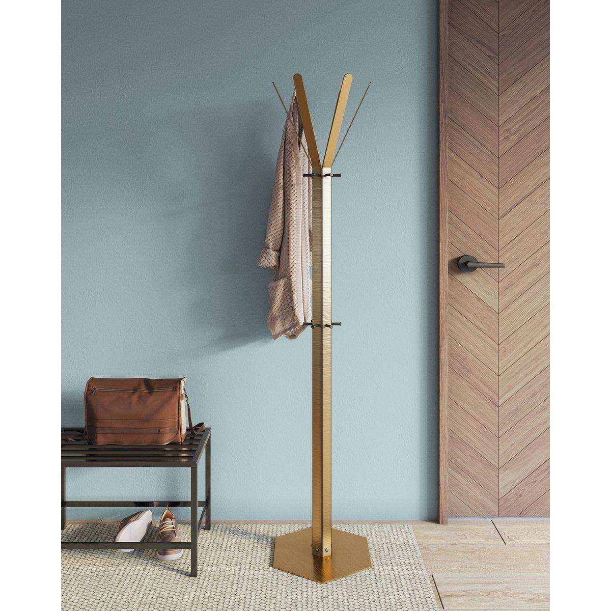 Gorillz Molto - Industrial - Standgarderobe - 14 Kleiderhaken - Gelb - HomeDesign Knaus