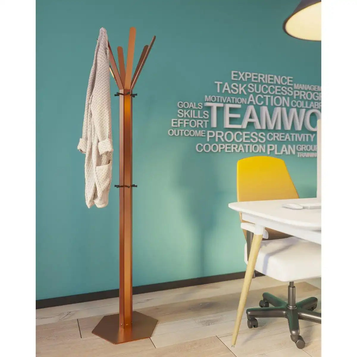 Gorillz Molto – Industrial – Standgarderobe – 14 Kleiderhaken – Kupferbraun - HomeDesign Knaus