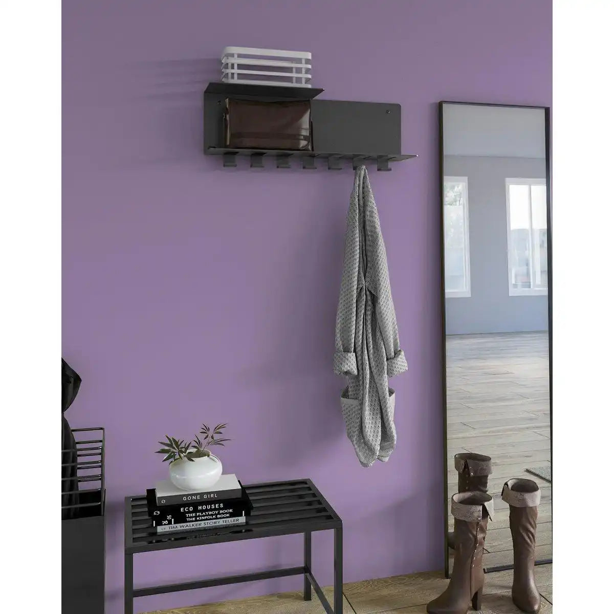 Gorillz Plenck - Wandgarderobe - mit Hutablage -Kleiderschrank - Schwarz - HomeDesign Knaus