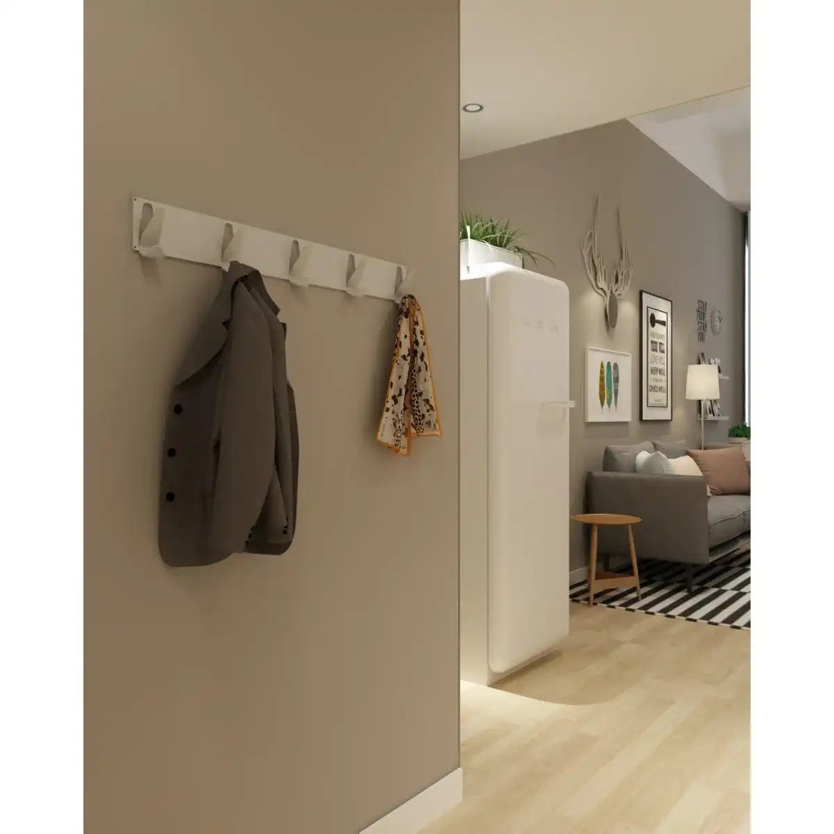 Gorillz Raw XL Five – Industrial – Wandgarderobe – Garderobe – 10 Haken – Weiß - HomeDesign Knaus