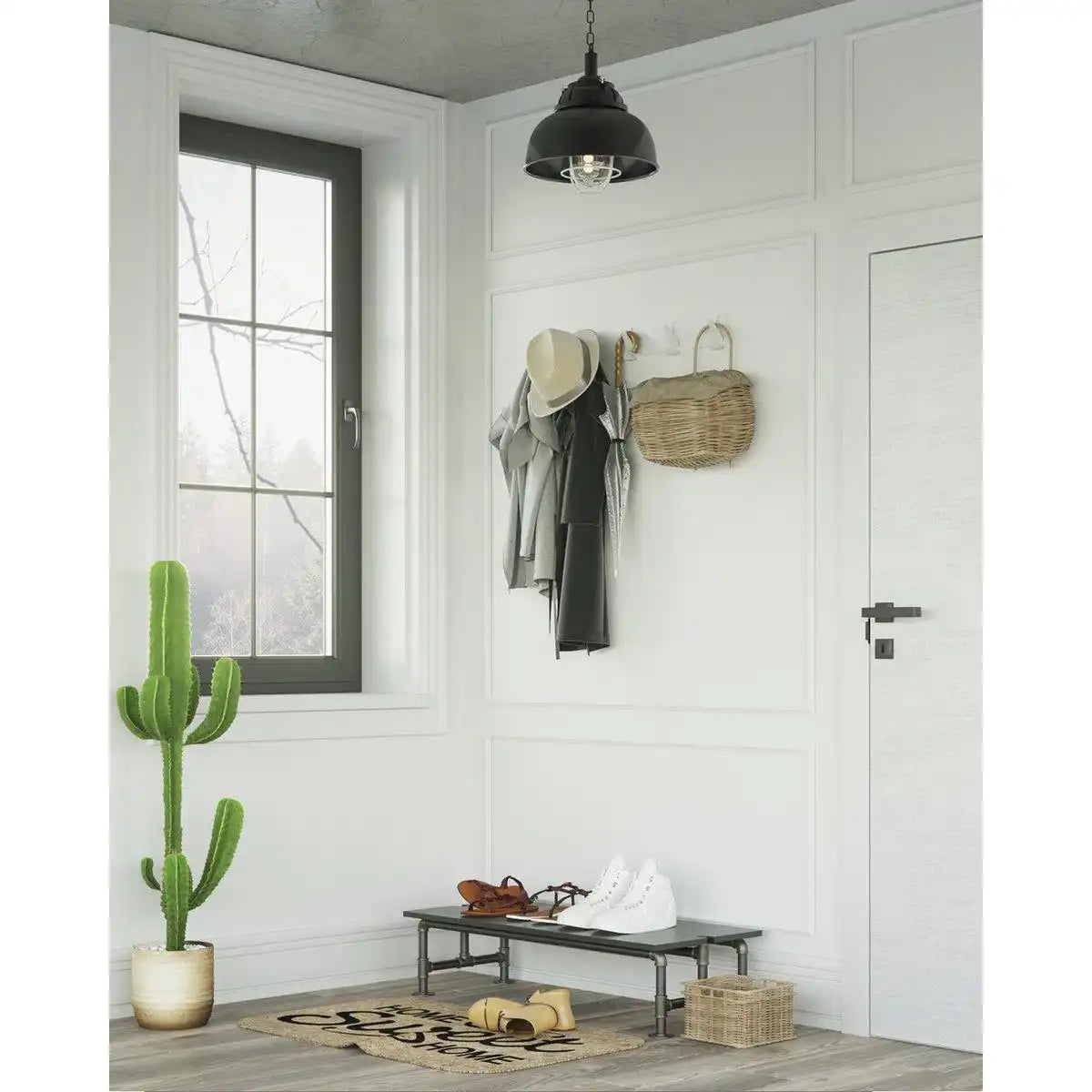 Gorillz Raw XL Five – Industrial – Wandgarderobe – Garderobe – 10 Haken – Weiß - HomeDesign Knaus