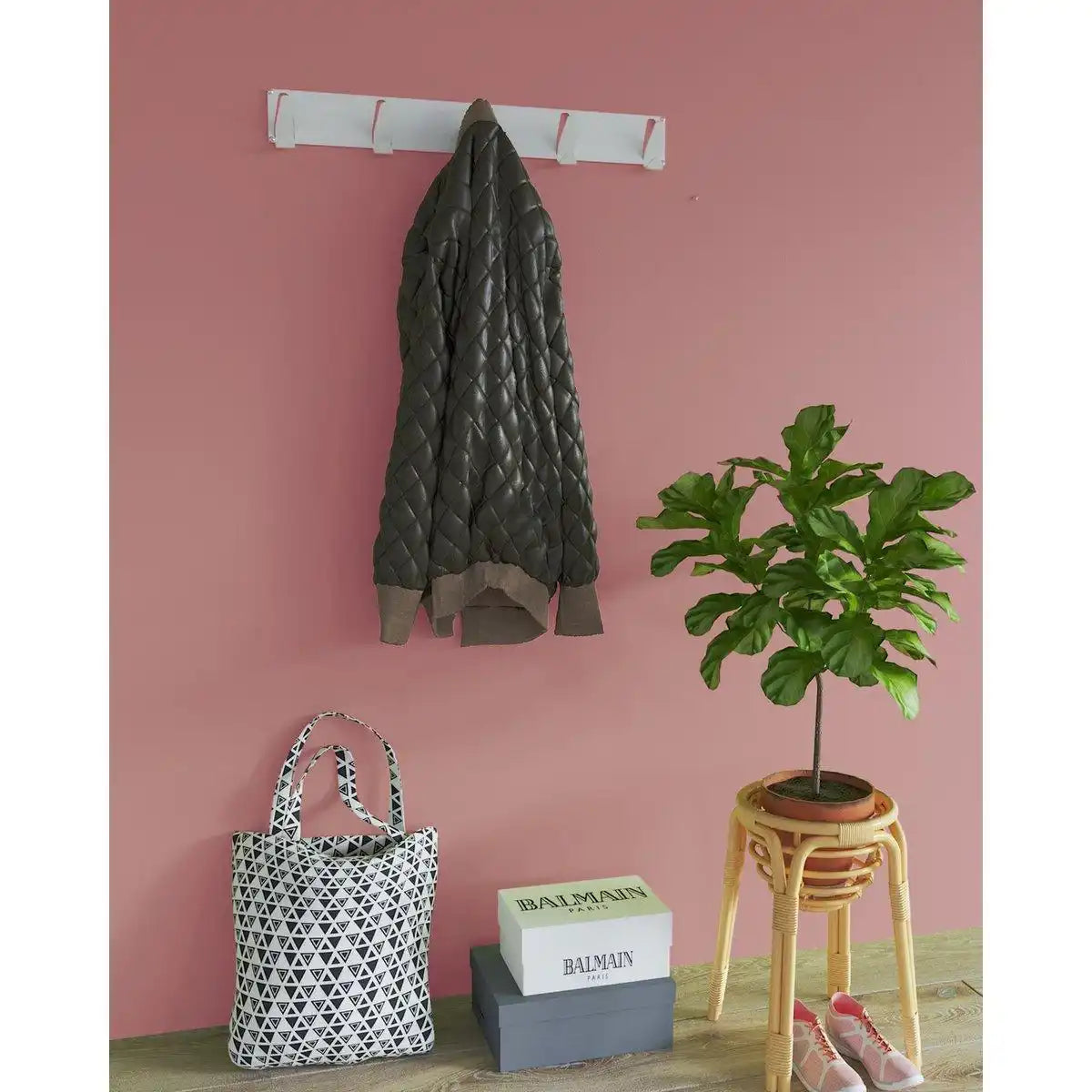 Gorillz Raw XL Five – Industrial – Wandgarderobe – Garderobe – 10 Haken – Weiß - HomeDesign Knaus