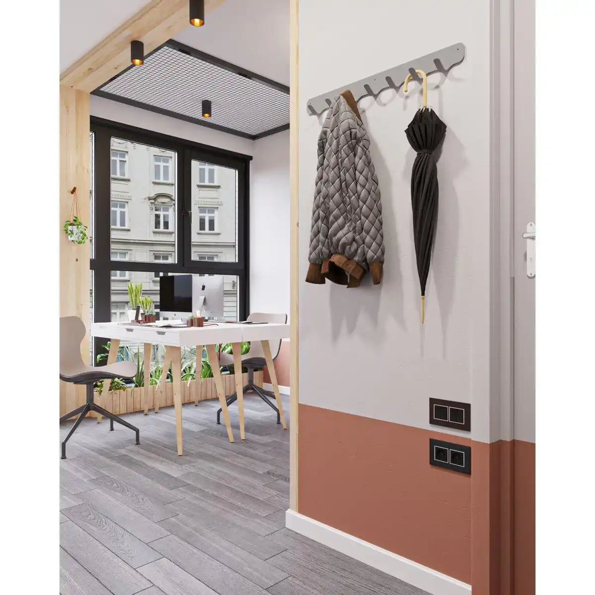Gorillz Rounded Seven – Wandgarderobe – 7 Garderobenhaken – Grau - HomeDesign Knaus