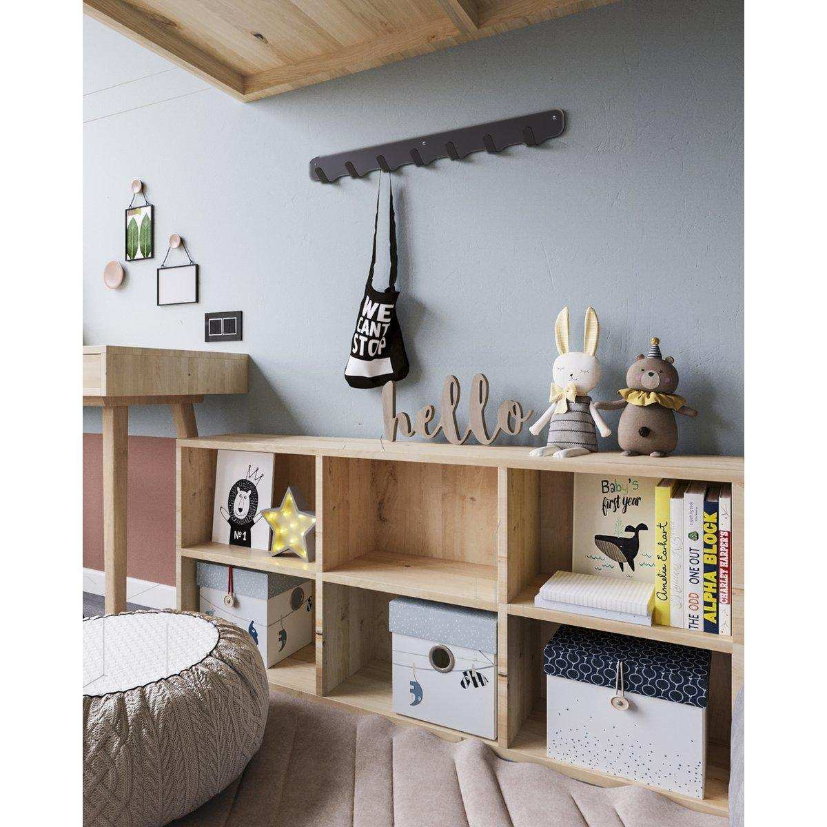 Gorillz Rounded Seven – Wandgarderobe – 7 Garderobenhaken – Schwarz - HomeDesign Knaus
