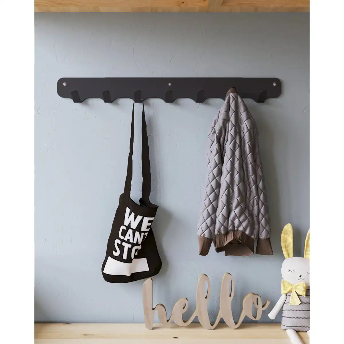 Gorillz Rounded Seven – Wandgarderobe – 7 Garderobenhaken – Schwarz - HomeDesign Knaus