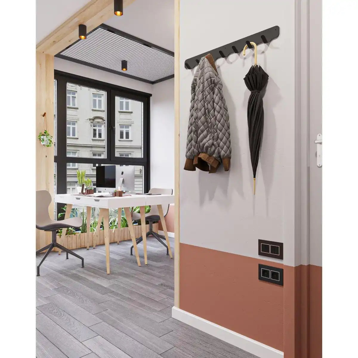 Gorillz Rounded Seven – Wandgarderobe – 7 Garderobenhaken – Schwarz - HomeDesign Knaus
