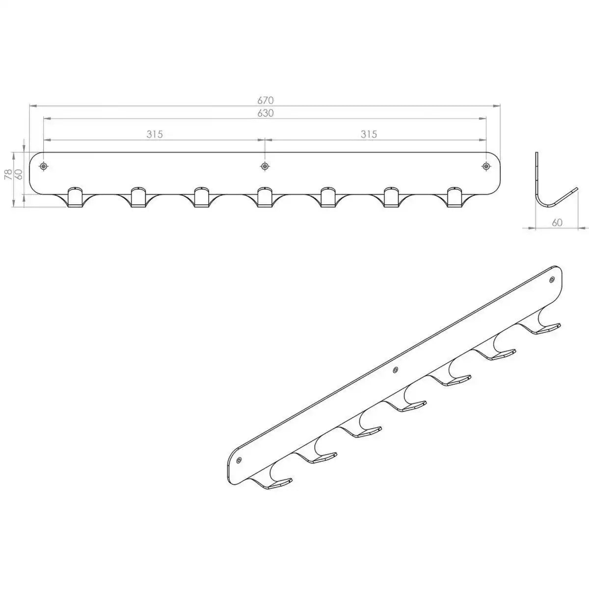 Gorillz Rounded Seven – Wandgarderobe – 7 Kleiderhaken – Grün - HomeDesign Knaus