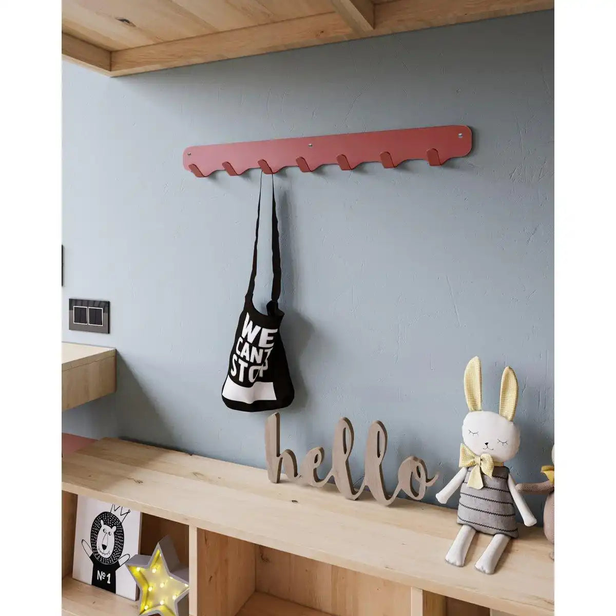 Gorillz Rounded Seven – Wandgarderobe – 7 Kleiderhaken – Rot - HomeDesign Knaus