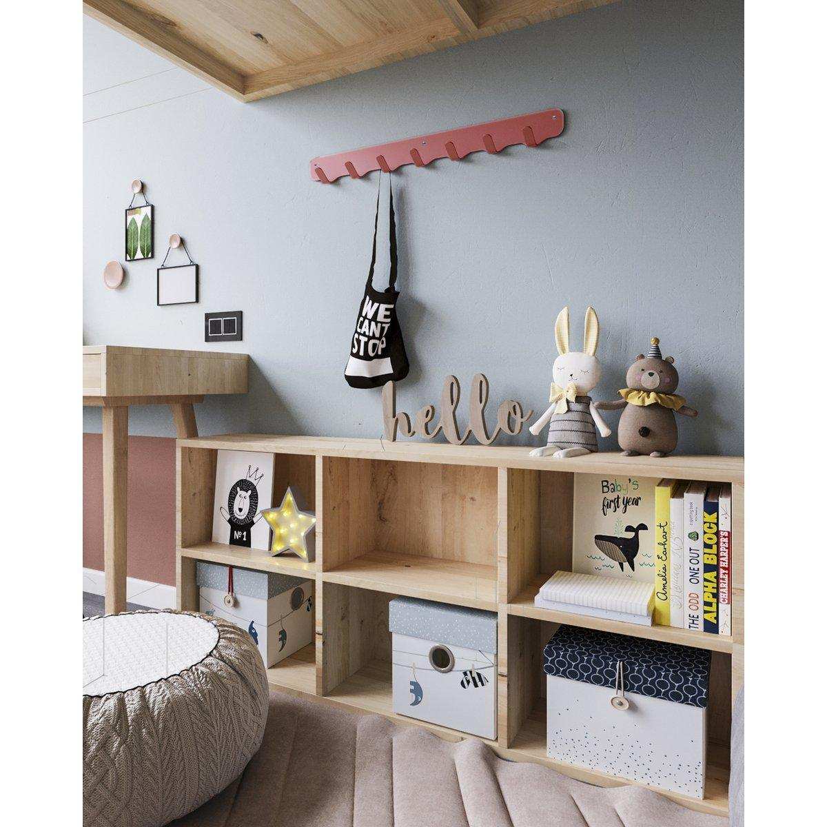 Gorillz Rounded Seven – Wandgarderobe – 7 Kleiderhaken – Rot - HomeDesign Knaus