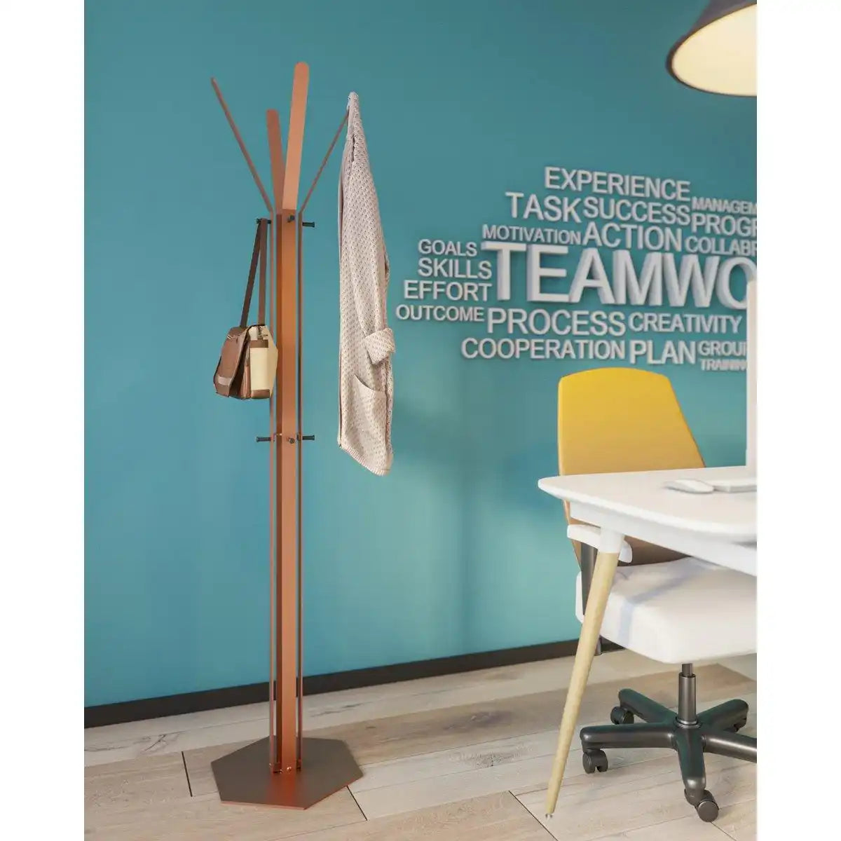 Gorillz Stack - Garderobe stehend - Industriedesign - 12 Haken- Kupferbraun - HomeDesign Knaus