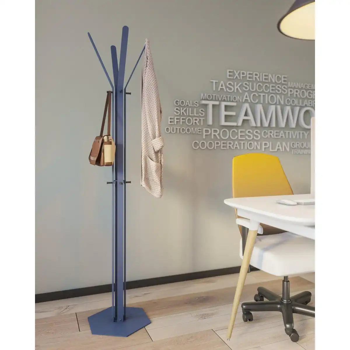 Gorillz Stack - Garderobenständer – Industriedesign – 12 Haken- Blau - HomeDesign Knaus