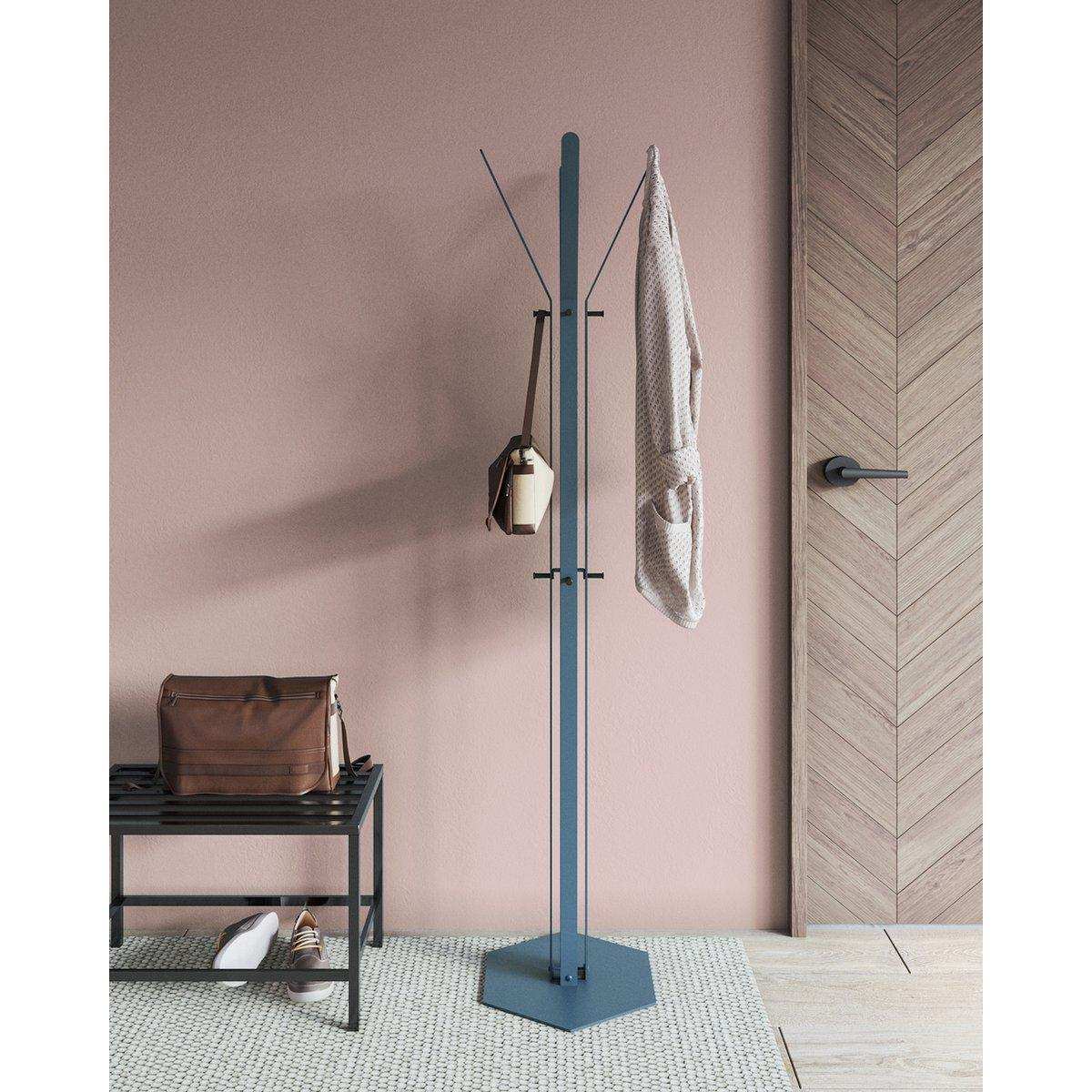 Gorillz Stack - Garderobenständer – Industriedesign – 12 Haken- Blau - HomeDesign Knaus