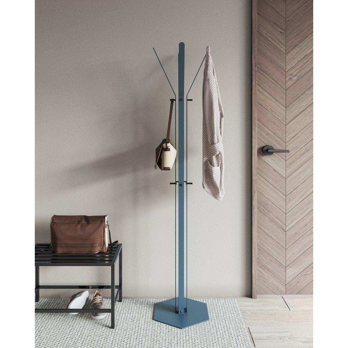 Gorillz Stack - Garderobenständer – Industriedesign – 12 Haken- Blau - HomeDesign Knaus
