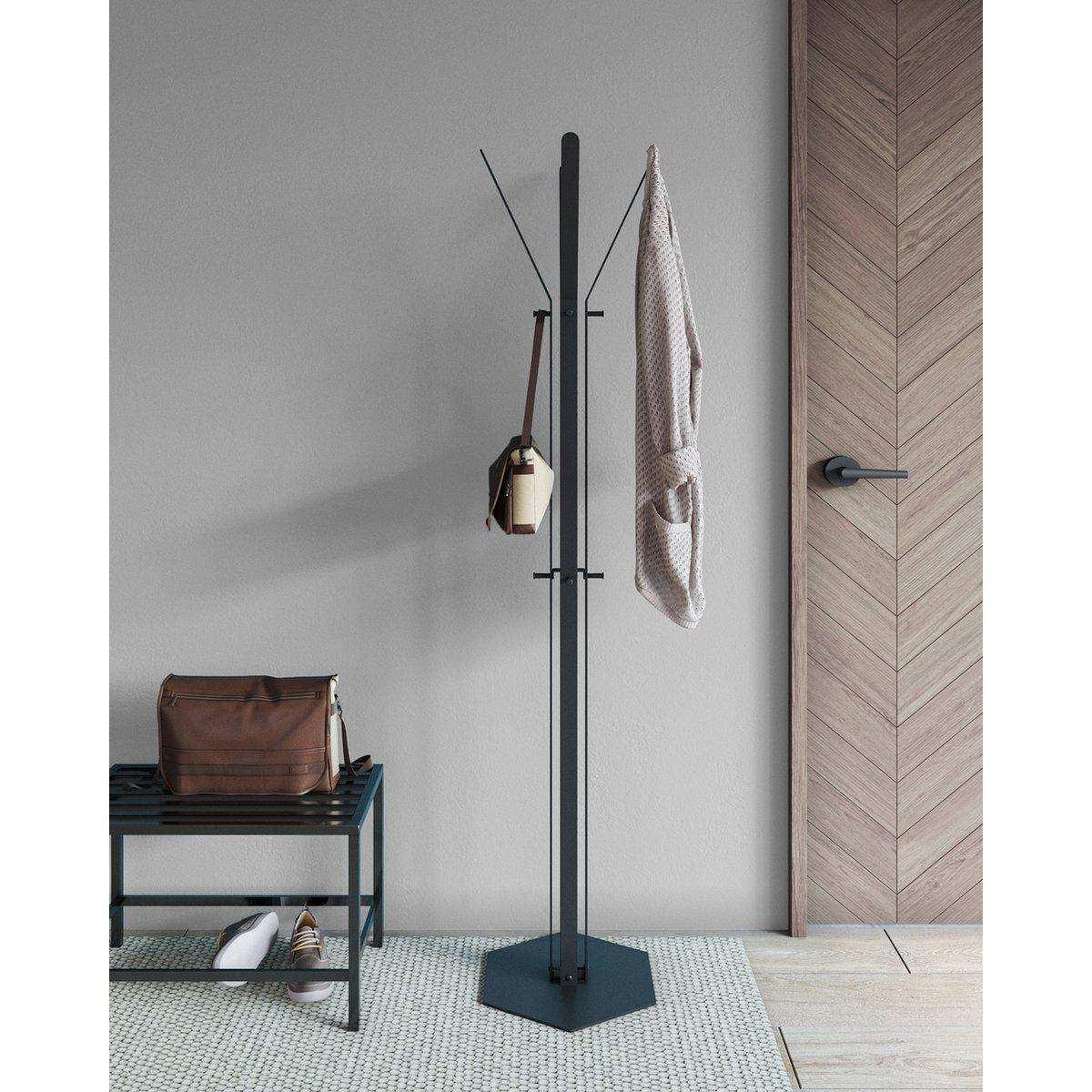 Gorillz Stack - Garderobenständer – Industriedesign – 12 Haken- Schwarz - HomeDesign Knaus