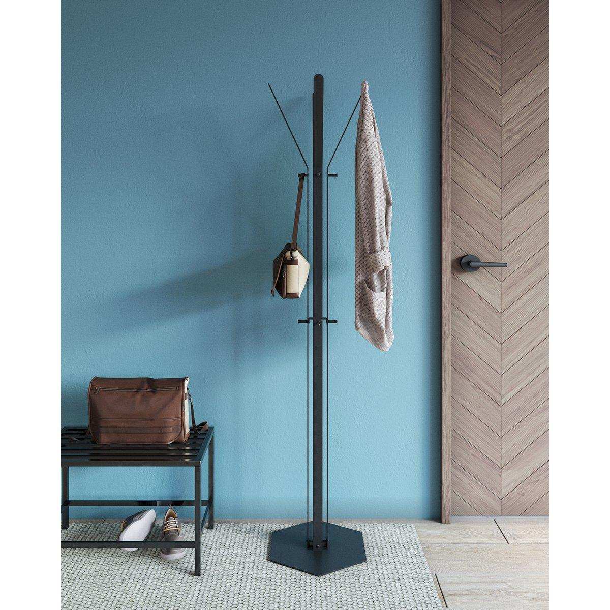 Gorillz Stack - Garderobenständer – Industriedesign – 12 Haken- Schwarz - HomeDesign Knaus