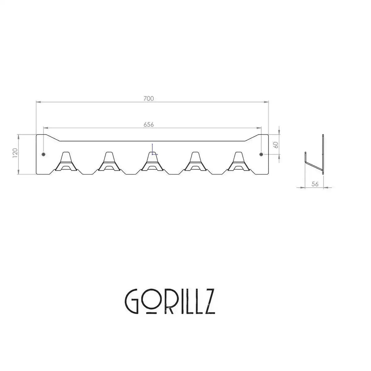 Gorillz Triangle Five - Wandgarderobe - Industrial - Garderobe - 5 Haken - Grün - HomeDesign Knaus