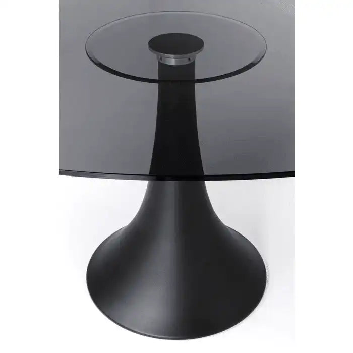 Grande Oval Esszimmertisch pulverbeschichtet Sicherheitsglas 180 cm - HomeDesign Knaus