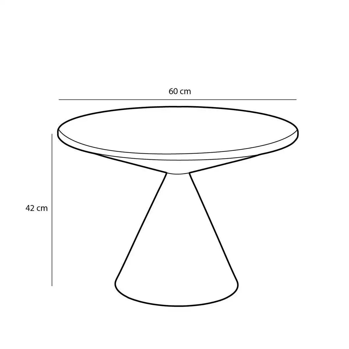 Großzügiger Beistelltisch – H42 x Ø60 cm – Metall – Orange - HomeDesign Knaus