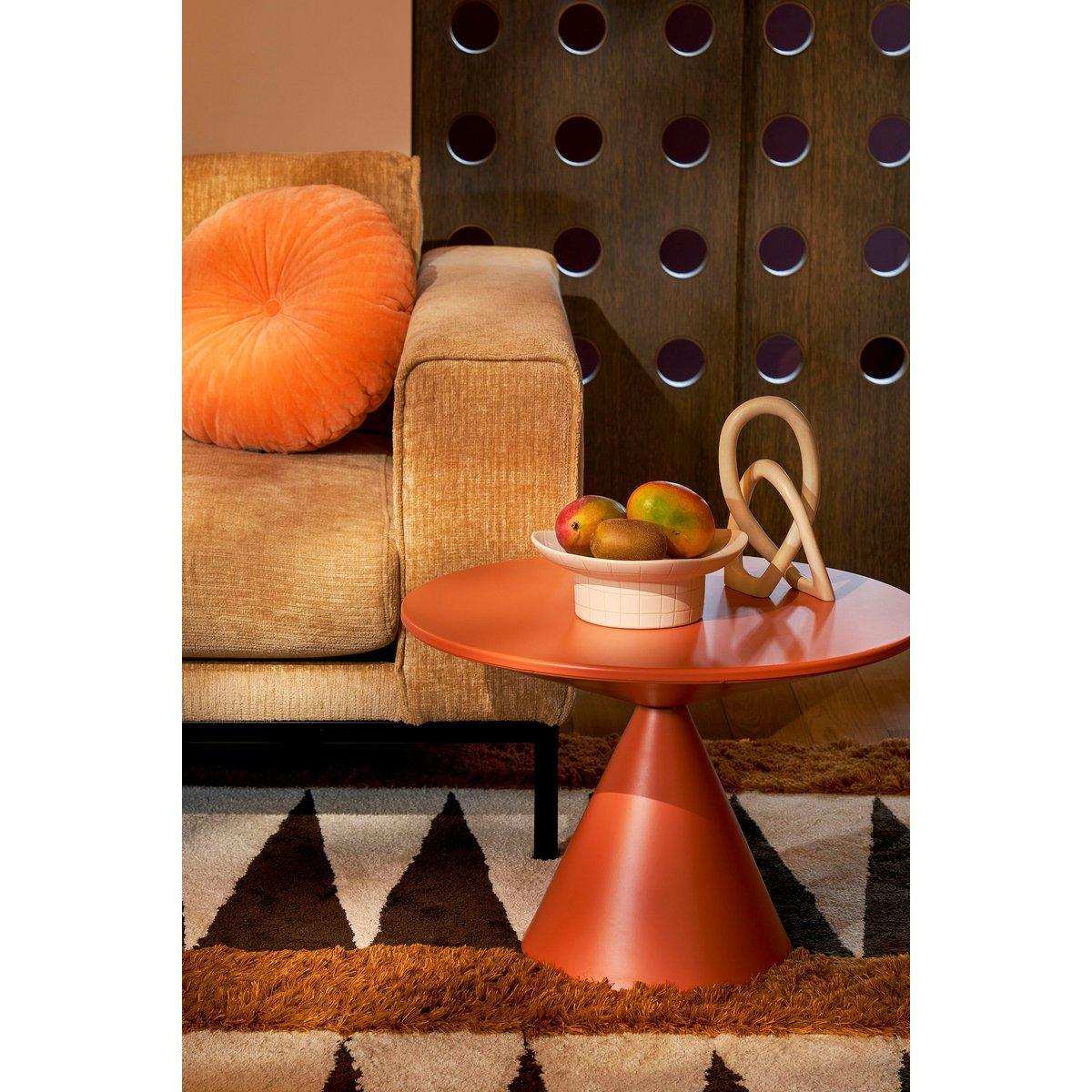 Großzügiger Beistelltisch – H42 x Ø60 cm – Metall – Orange - HomeDesign Knaus