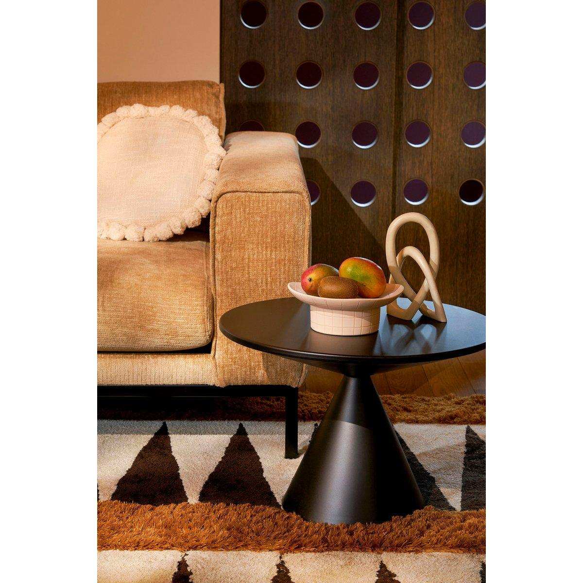 Großzügiger Beistelltisch – H42 x Ø60 cm – Metall – Schwarz - HomeDesign Knaus