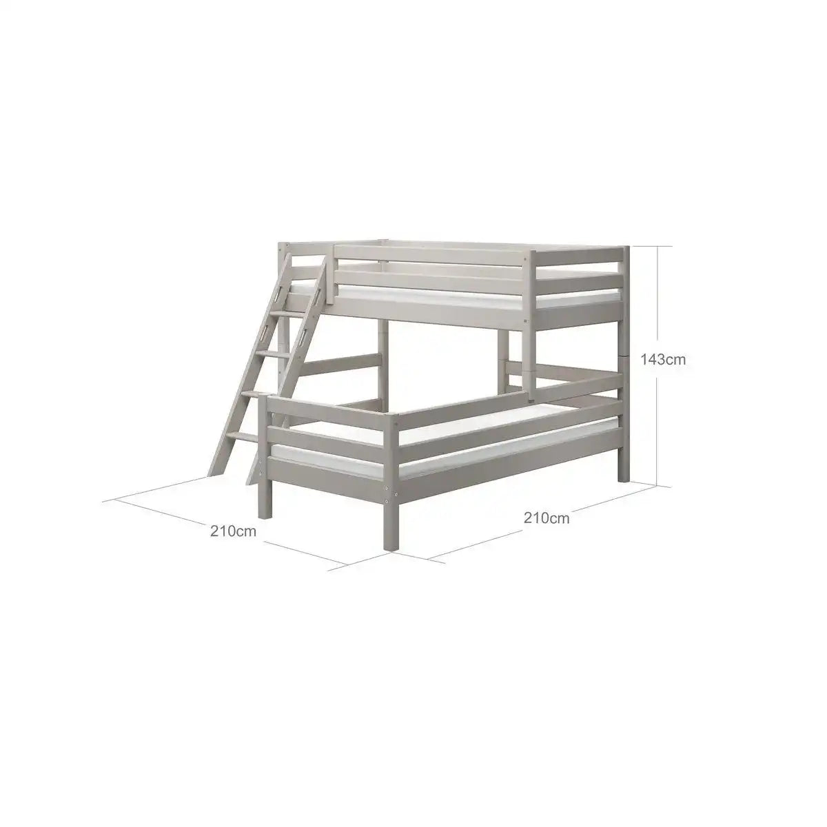 Halbhohes Bett m. schräge Leiter - HomeDesign Knaus