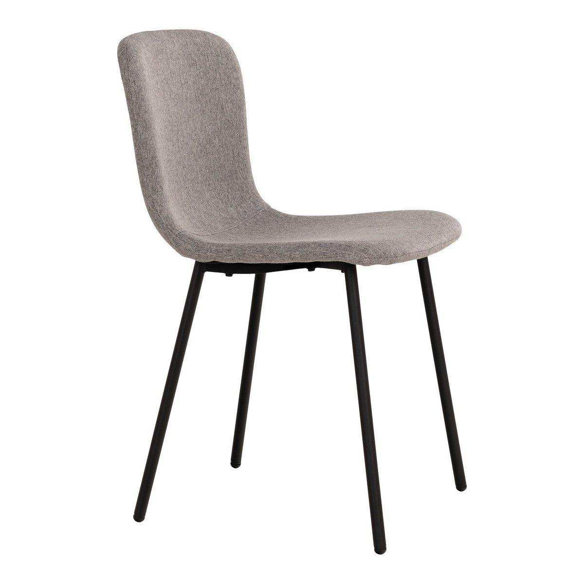 Halden Dining Chair – Esszimmerstuhl, hellgrau mit schwarzen Beinen - HomeDesign Knaus