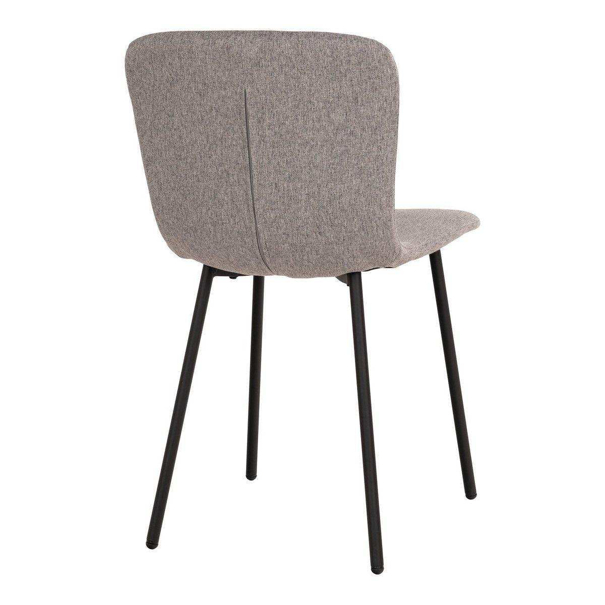 Halden Dining Chair – Esszimmerstuhl, hellgrau mit schwarzen Beinen - HomeDesign Knaus