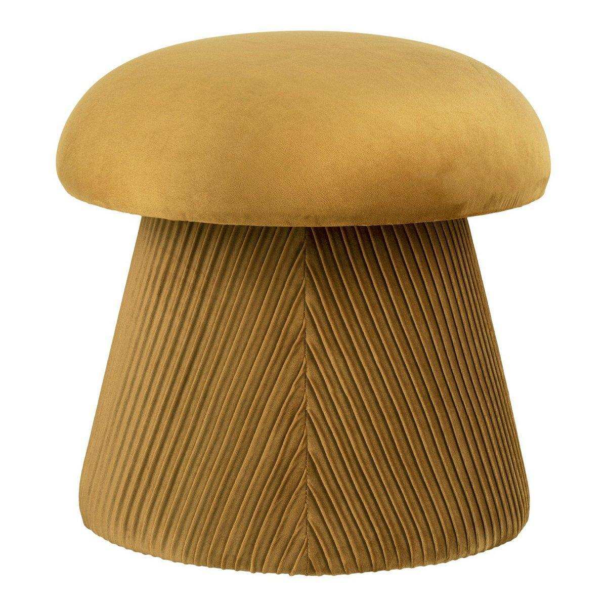 Hampton Pouf – Pouf aus Samt, Ocker, ø41x39 cm - HomeDesign Knaus