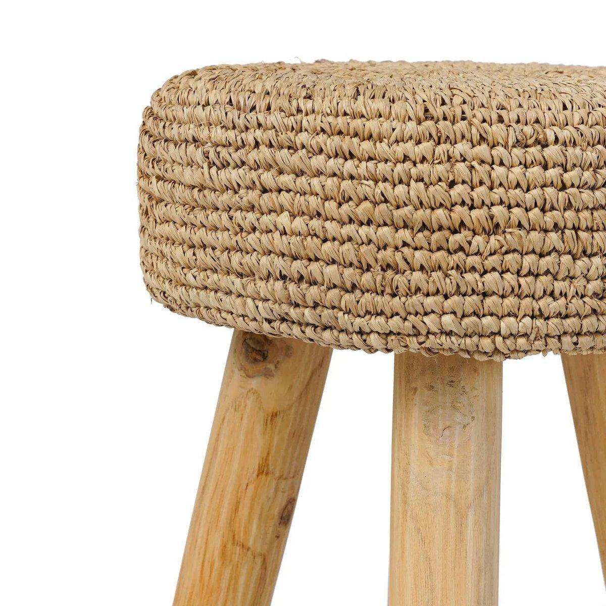 Handgefertigt Basthocker Sitzhocker Natur - HomeDesign Knaus
