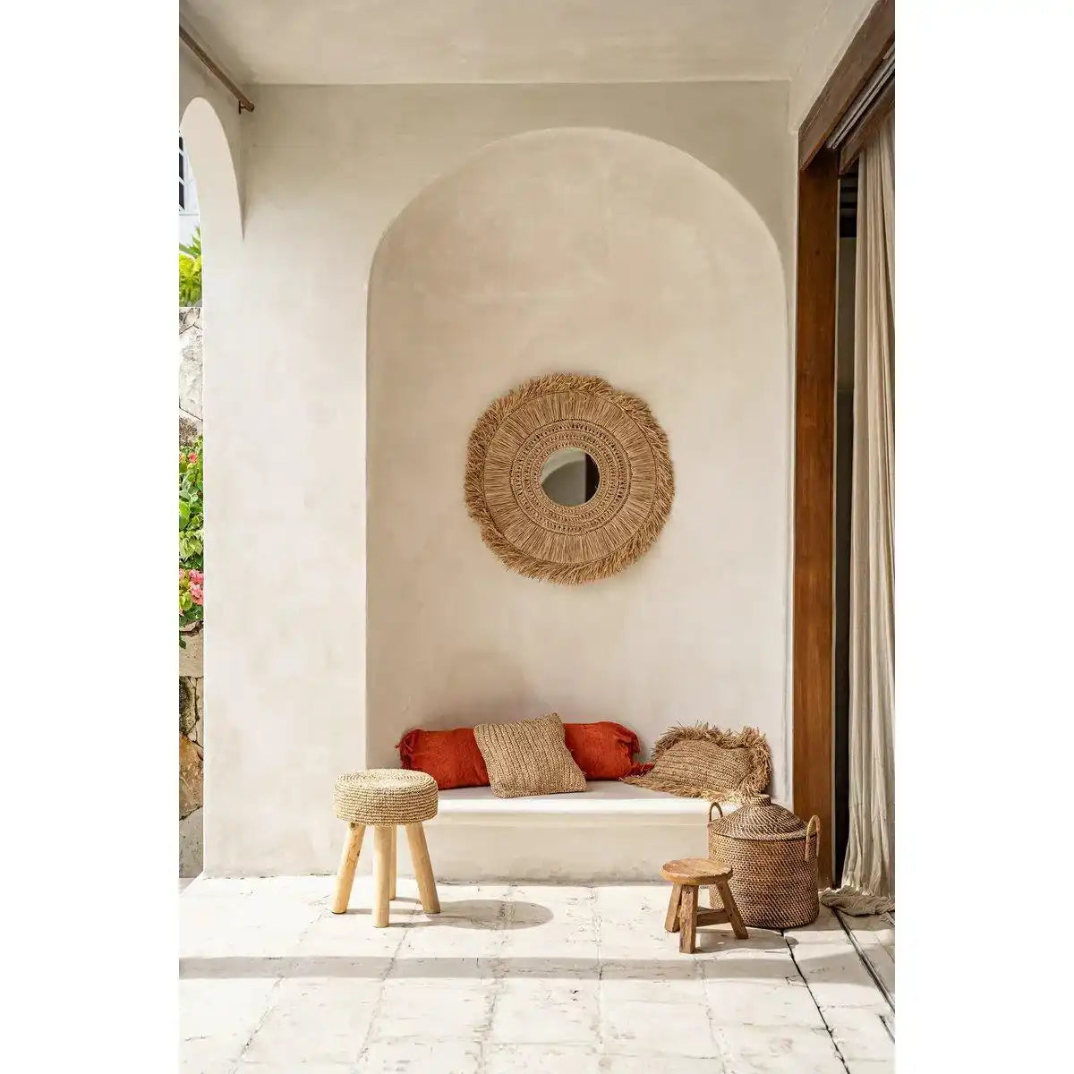 Handgefertigt Basthocker Sitzhocker Natur - HomeDesign Knaus