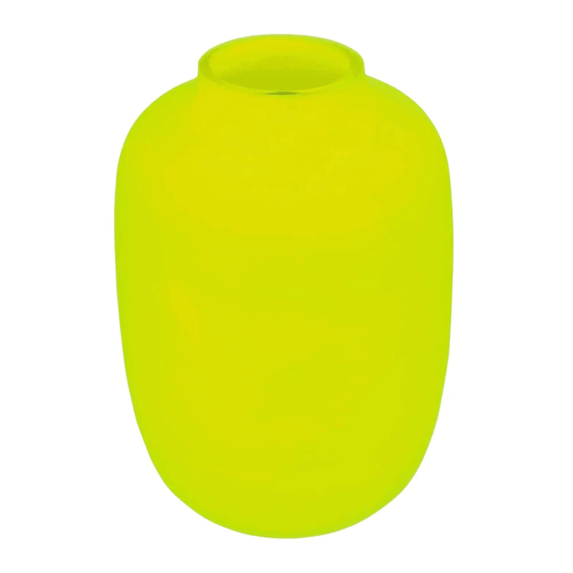 Handgefertigte Designer Neon Gelb Blumenvase, Mundgeblasen - HomeDesign Knaus