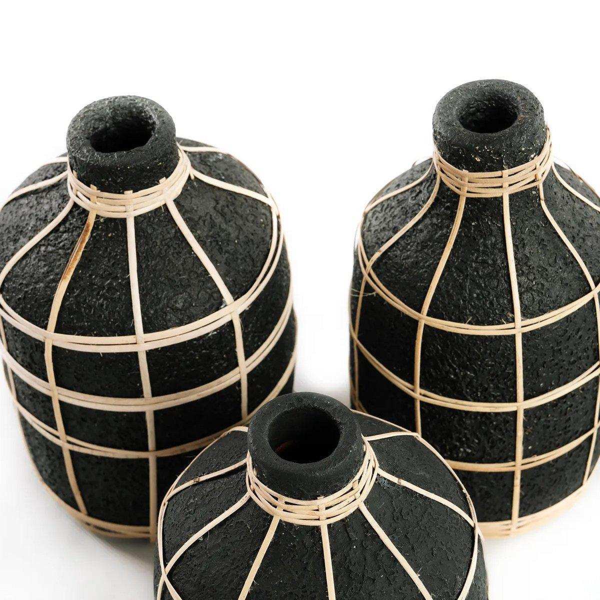Handgeflochten Vase Whoopy Rattan Natur - HomeDesign Knaus