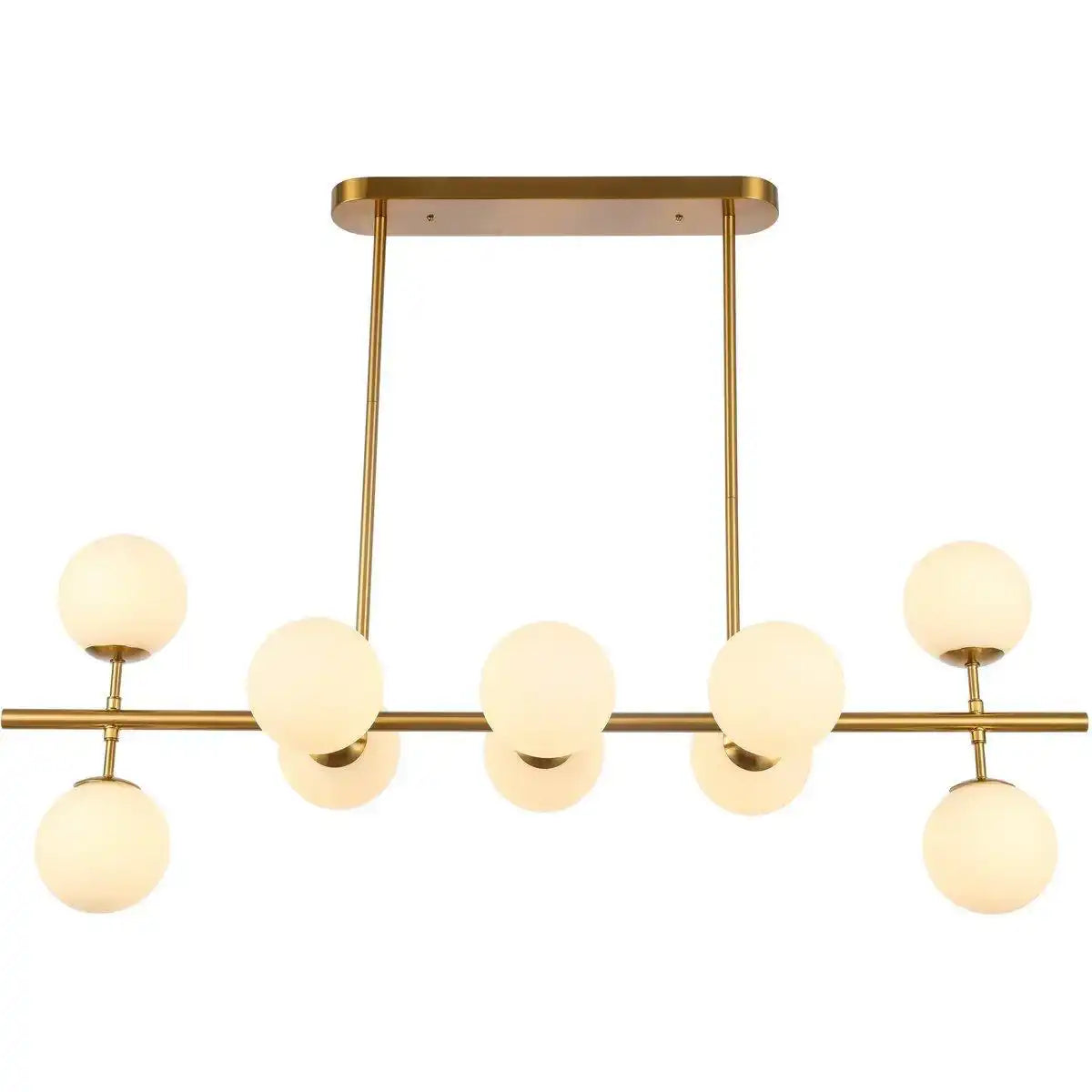 Hängelampe Christine Weißgold Messing 10-flammig - HomeDesign Knaus