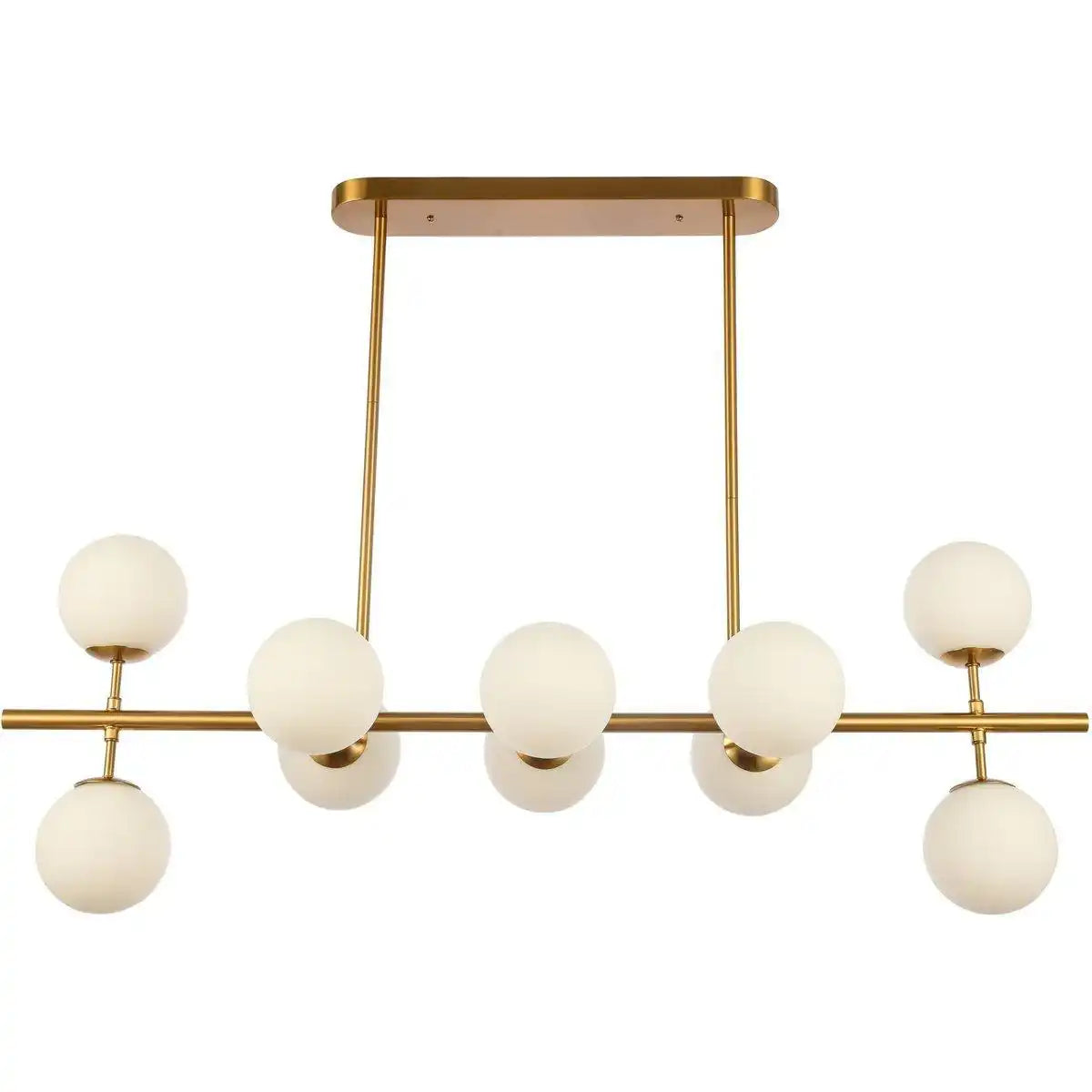 Hängelampe Christine Weißgold Messing 10-flammig - HomeDesign Knaus